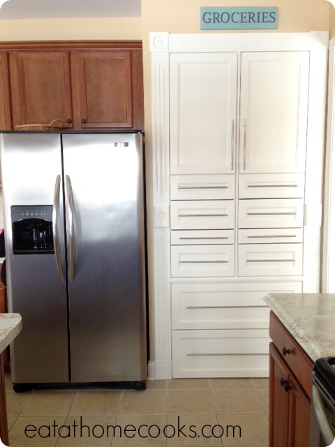 built in pantry with drawers