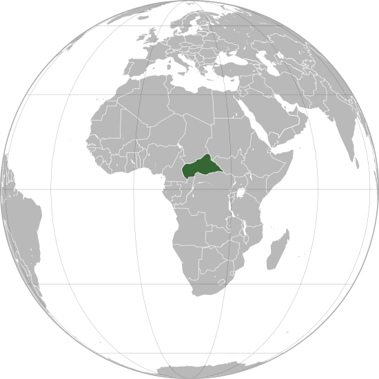 Letak negara Afrika Tengah