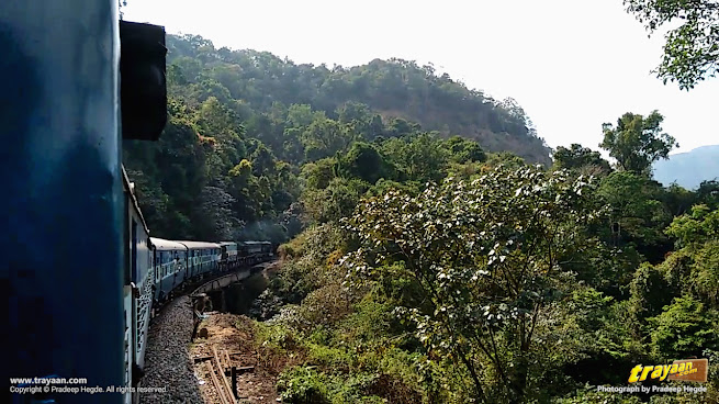 Train moving through Shiradi Ghats