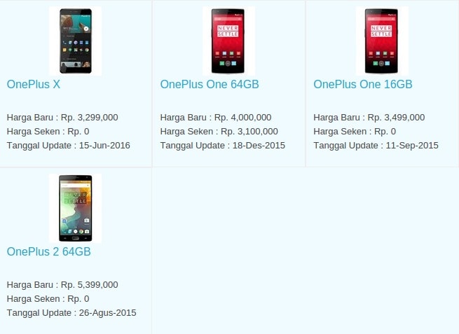 Harga Hp Terbaru OnePlus Agustus 2016