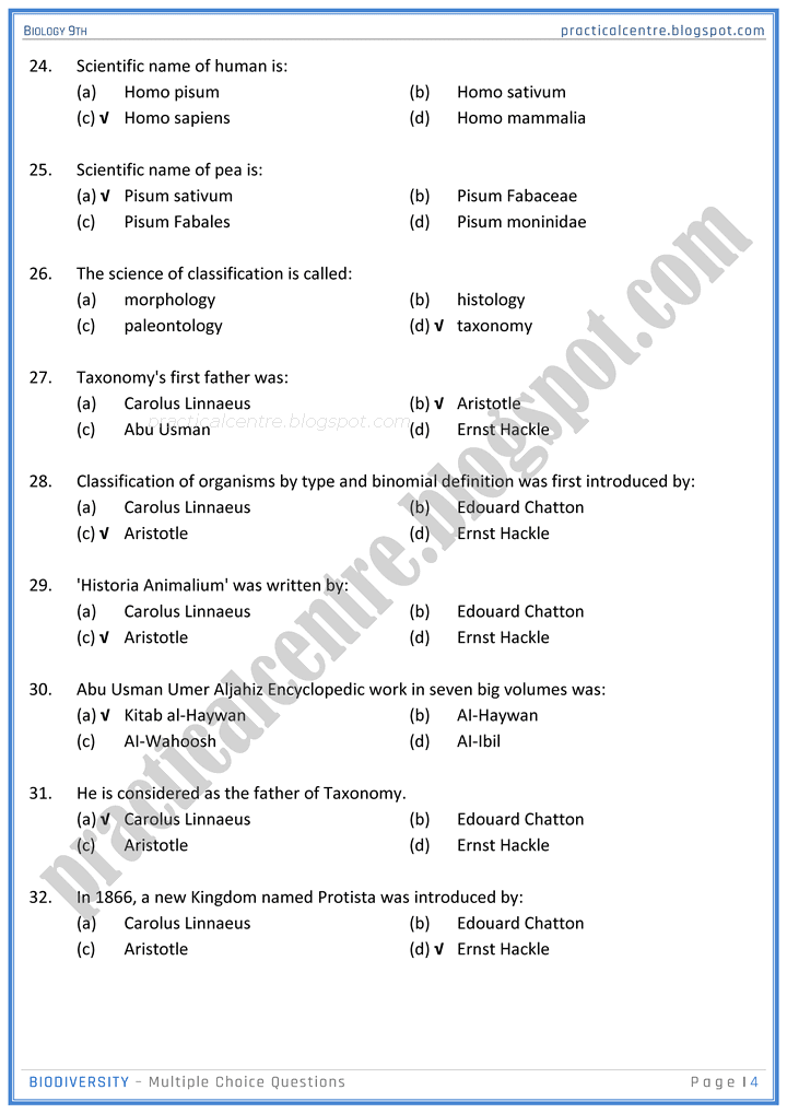 biodiversity-mcqs-biology-9th-notes