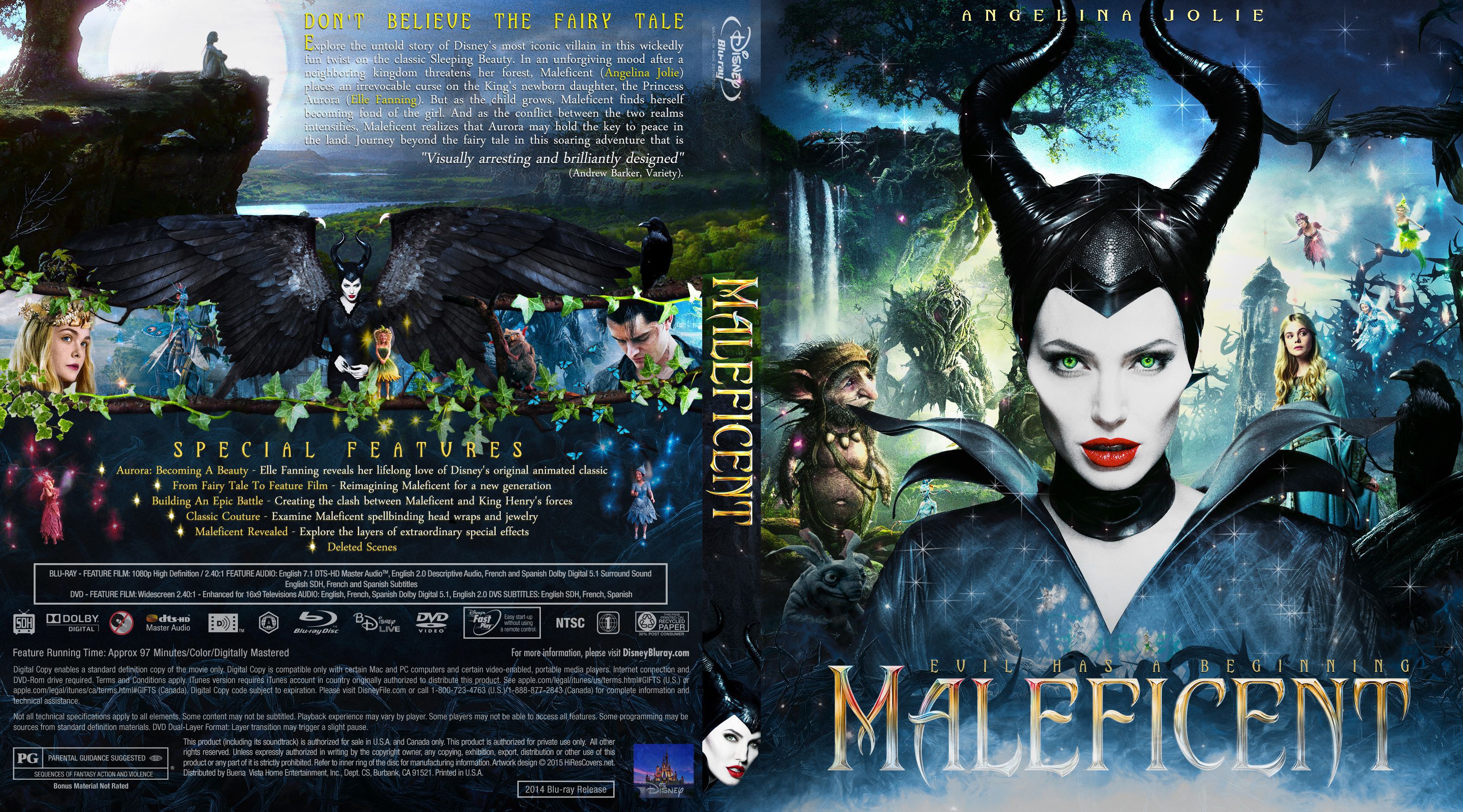 Maleficent Bluray Cover  Cover Addict - DVD, Bluray 