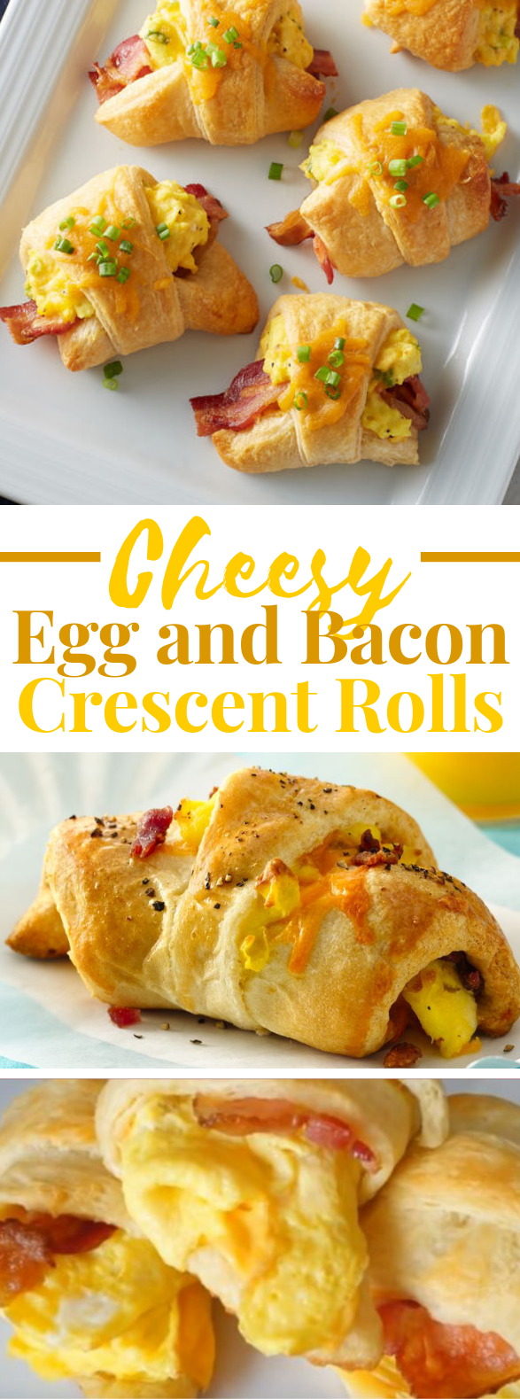 Cheesy Egg and Bacon Crescent Rolls #lunch #breakfast #healthy #meals #recipe