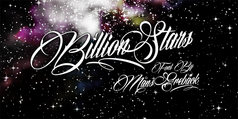 Download Kumpulan 30 Font Script Desainer grafis - Billion Stars Font