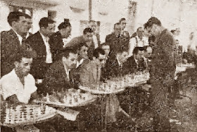 Simultáneas de ajedrez por Antonio Medina, Granollers 1945