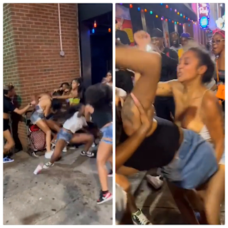 VIDEO: A Group Of Ladies Fight Dirty Outside A Nightclub