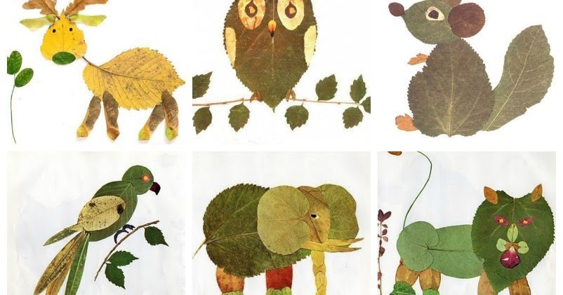 35+ Creative Leaf Animal Art ~ Crazzy Craft