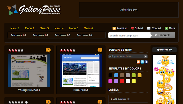 Brown Gallery Blogger Template