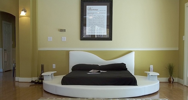 Desain Tempat Tidur Modern berbentuk Lingkaran  Rancangan 