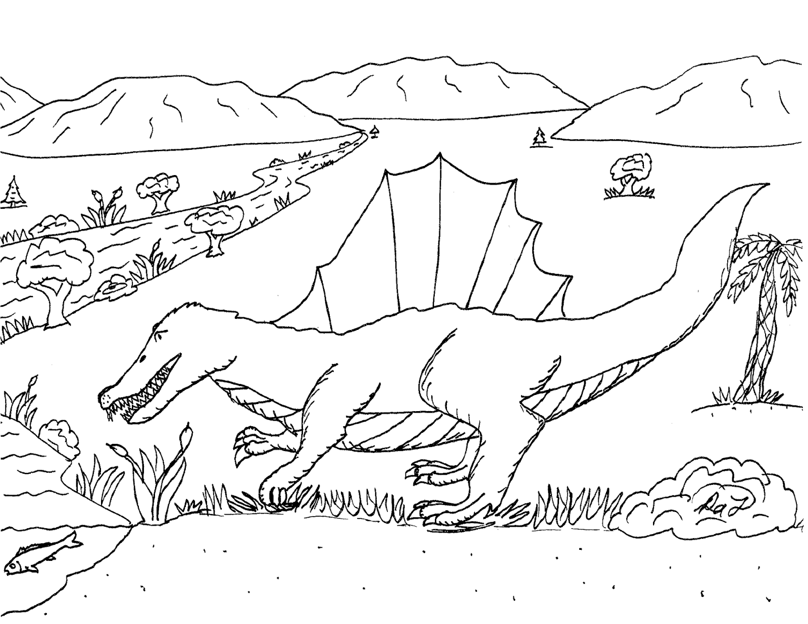 Download Robin's Great Coloring Pages: Ouranosaurus, Spinosaurs, and Dimetrodon the Sailed Reptiles