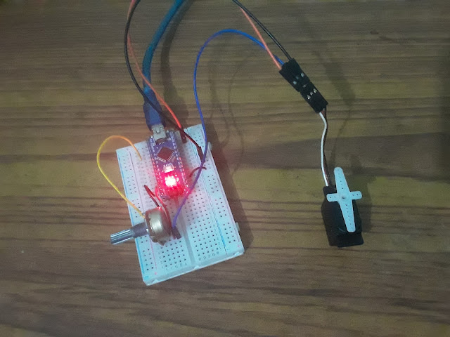 Servo motor with Arduino Nano and Potentiometer