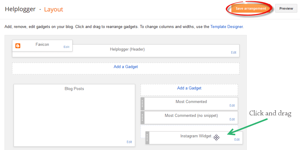 blogger save arrangement