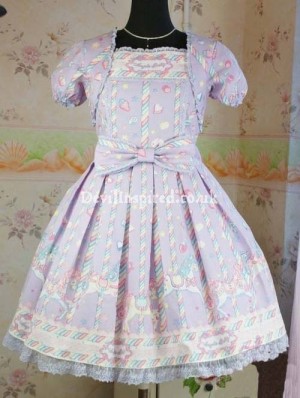 Sweet Sugary Carnival Printed Rococo Lolita Dress