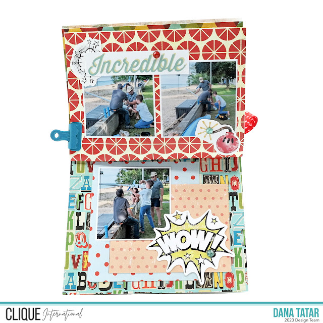 How to quickly document summer vacation shenanigans with the family in a 6x6 paper clip and ribbon bound mini album with fun shaker cover feature.