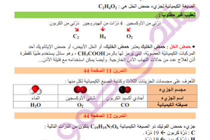 درس الذرات والجزيئات للسنة الثالثة متوسط