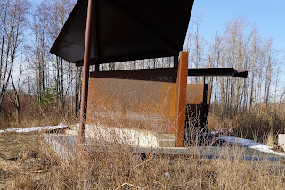 Structures to use to watch or photograph water birds in the East Point bird sanctuary.