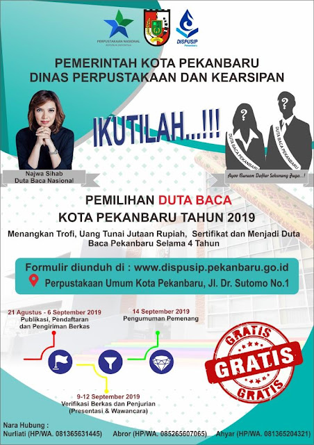 Pemilihan Duta Baca Kota Pekanbaru Tahun 2019