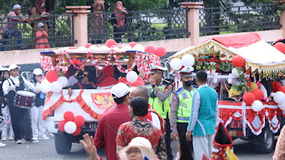 Polres Bener Meriah Lakukan Pengamanan Pawai Karnaval HUT RI ke-77