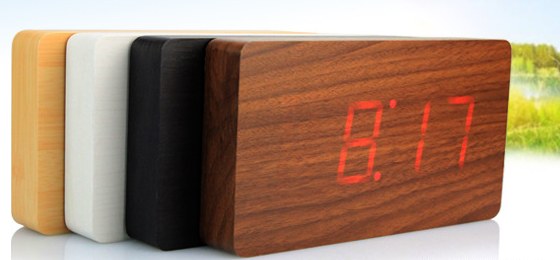 Đồng hồ led treo tường gỗ mỏng 3cm