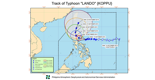 List of Public Storm Signal Warnings Issued by PAGASA for Typhoon LANDO