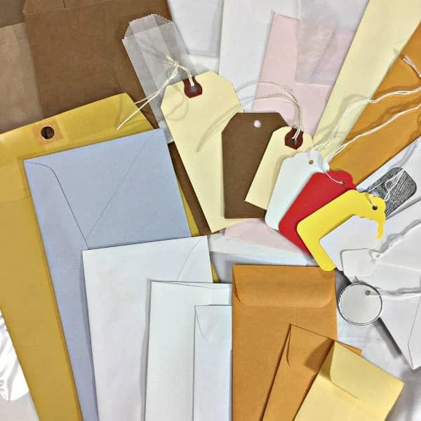 bags, tags, and envelopes assortment