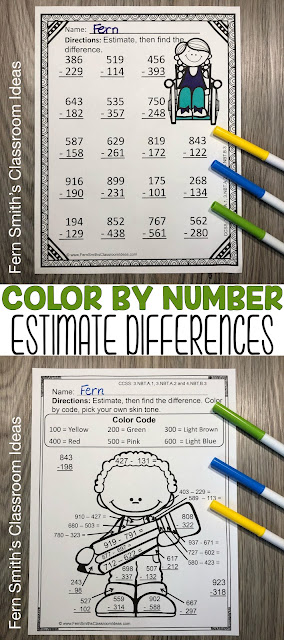 Click Here to Download this 3rd Grade Math Estimate Differences Printables Resource to Use in Your Classroom Today!