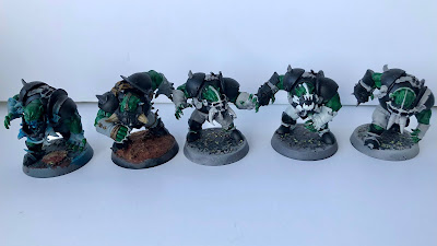 Wip Blood Bowl Black Orcs being painted