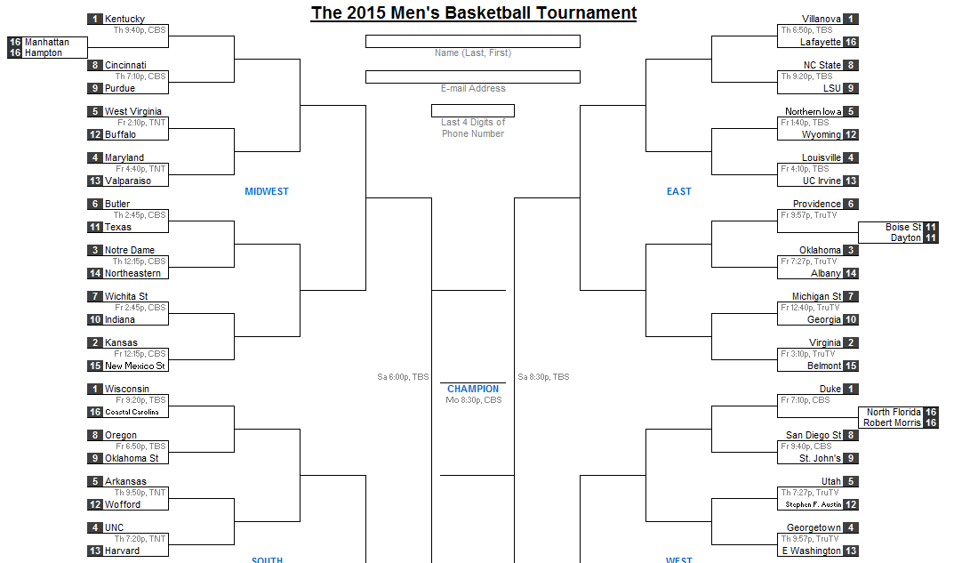 The ncaa march madness basketball tournament is the most thrilling sporting event in the world. Excel Spreadsheets Help 11 Excel Lessons From The Best March Madness Brackets