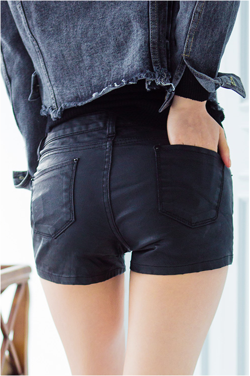 Black Coated Shorts