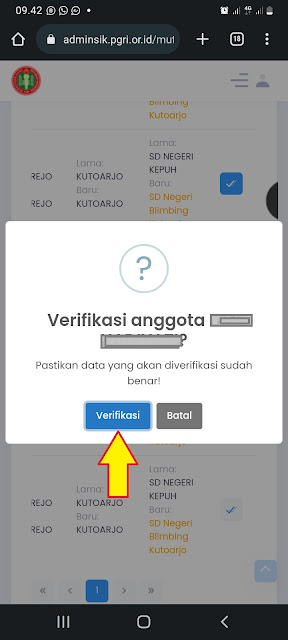 Verifikasi Mutasi PGRI