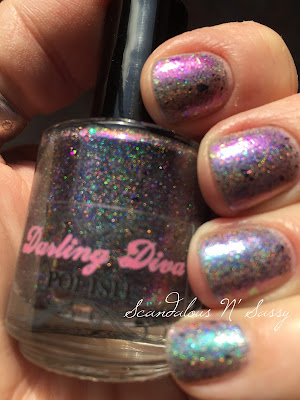 Darling Diva Polish Tie Dyed Ho-bag holo flakies exclusive