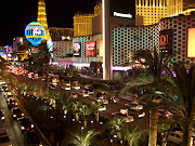 Looking down on the Las Vegas Strip from one of the skywalks.