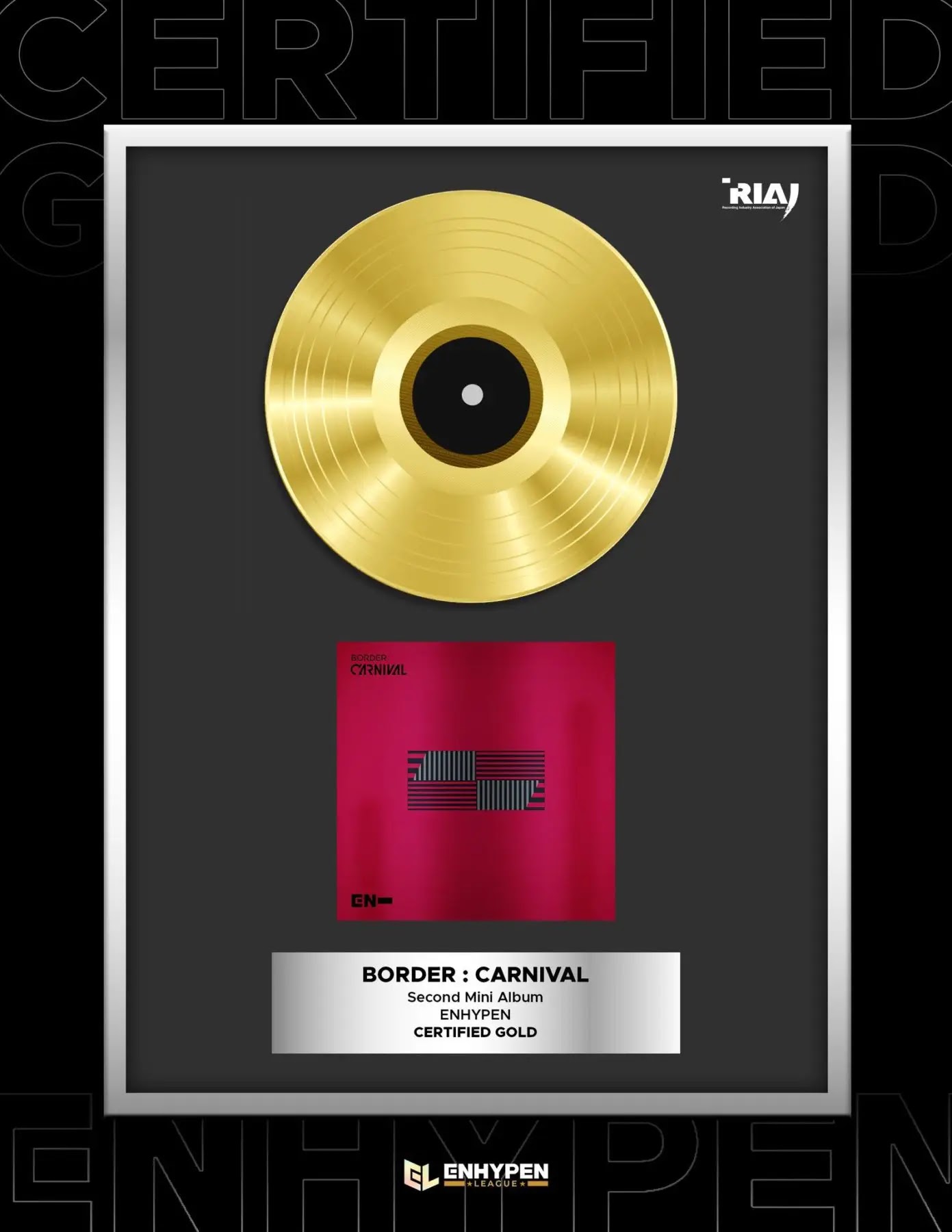 ENHYPEN Album 'BORDER: CARNIVAL' Gets Double Platinum Gaon and Gold RIAJ Certificates