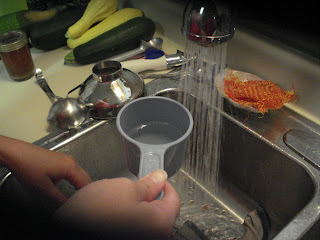 Measure 1/2 cup water