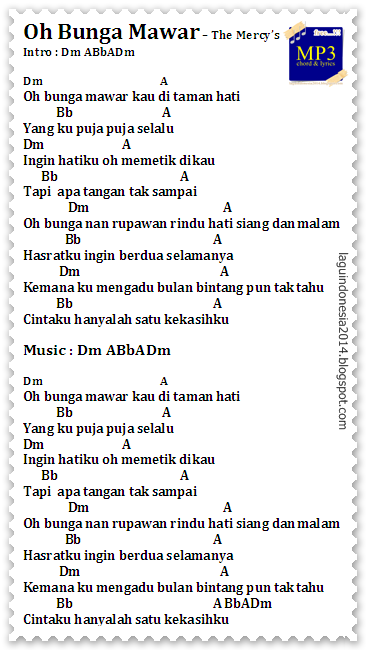 Chord Guitar Oh Bunga Mawar The Mercy s Chord Guitar Oh Bunga Mawar The Mercy s