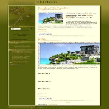 free Thirteen blogger template convert from wordpress theme to blogger template