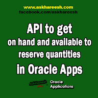 API to get on hand and available to reserve quantities in Oracle Apps, www.askhareesh.com