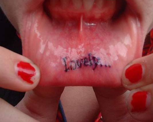 tattoos of lips. Lovely lady lips.