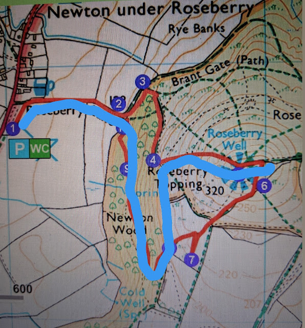 Climbing Roseberry Topping with Kids - our route and map