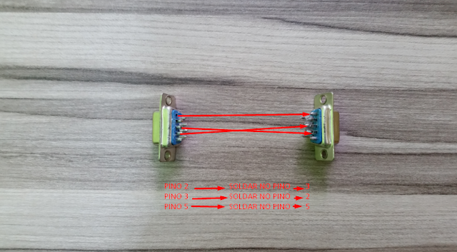 Como construir um cabo RS232 null modem img2