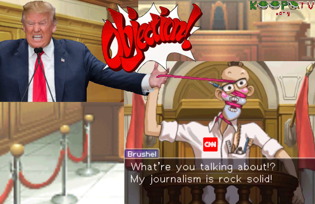 Spark Brushel CNN Fake News Apollo Justice Ace Attorney Donald Trump journalism objection meme