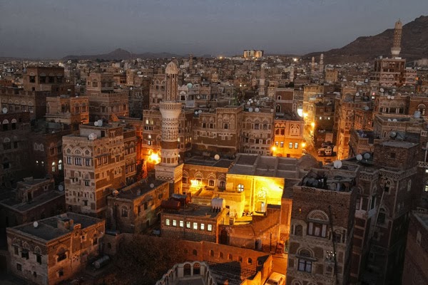 Sanaa at night (Yemen)