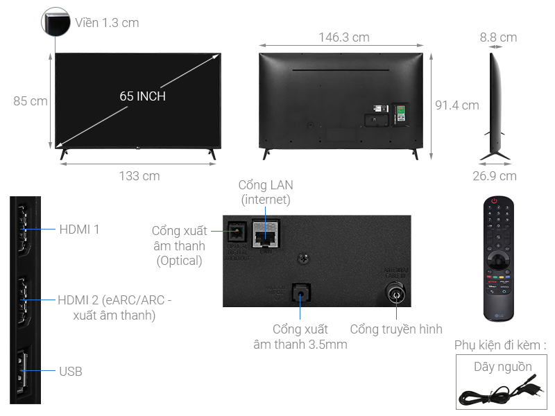 Smart Tivi LG 4K 65 inch 65UP7550PTC