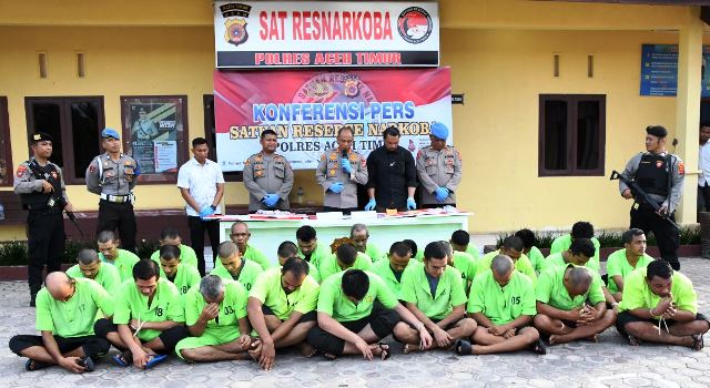 Dalam Satu Bulan Polres Aceh Timur Tangkap 28 Pengedar Narkoba