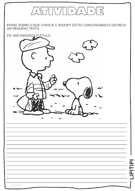 Atividades Snoopy Primeiro Ciclo Auto ditado, formação de frases e produção textual