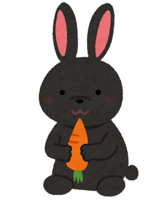 黒いウサギのイラスト
