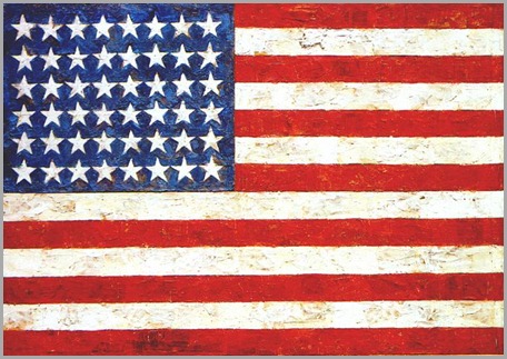 Jasper_Johns's_'Flag',_Encaustic,_oil_and_collage_on_fabric_mounted_on_plywood,1954-55