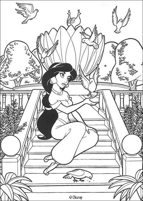 disney coloring pages jasmine. disney princess coloring pages