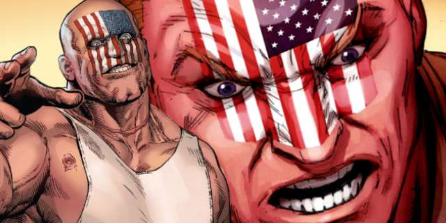 Nuke (Frank Simpson) - Marvel Villains Penjahat super bertato bendera amerika di wajahnya objek percobaan program Homegrown Weapon Plus Weapon VII 2