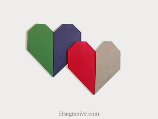 Cách gấp, xếp trái tim hai màu bằng giấy origami - Video hướng dẫn xếp hình trái tim quà tặng - How to fold two color heart